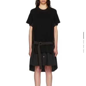Sacai Black classic cotton knit dress